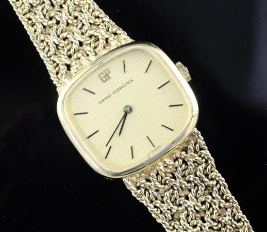 A ladys 14ct gold plated Girard Perregaux manual wind dress wrist watch,
